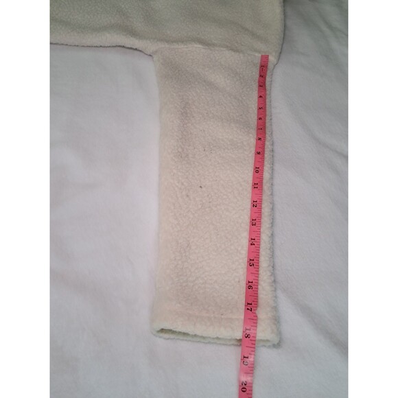 J.Crew Half Zip Sweatshirt Polartec Fleece Bright Ivory Pockets Sherpa Size M - Picture 9 of 10